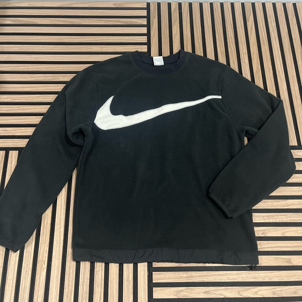 Nike Fleece Winterized Crew Sweatshirt DQ4894-010 Men's Size S Black-White